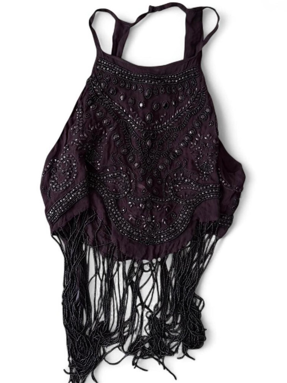 Kimchi Blue Black Beaded Halter Top